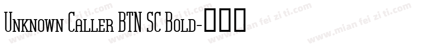 Unknown Caller BTN SC Bold字体转换